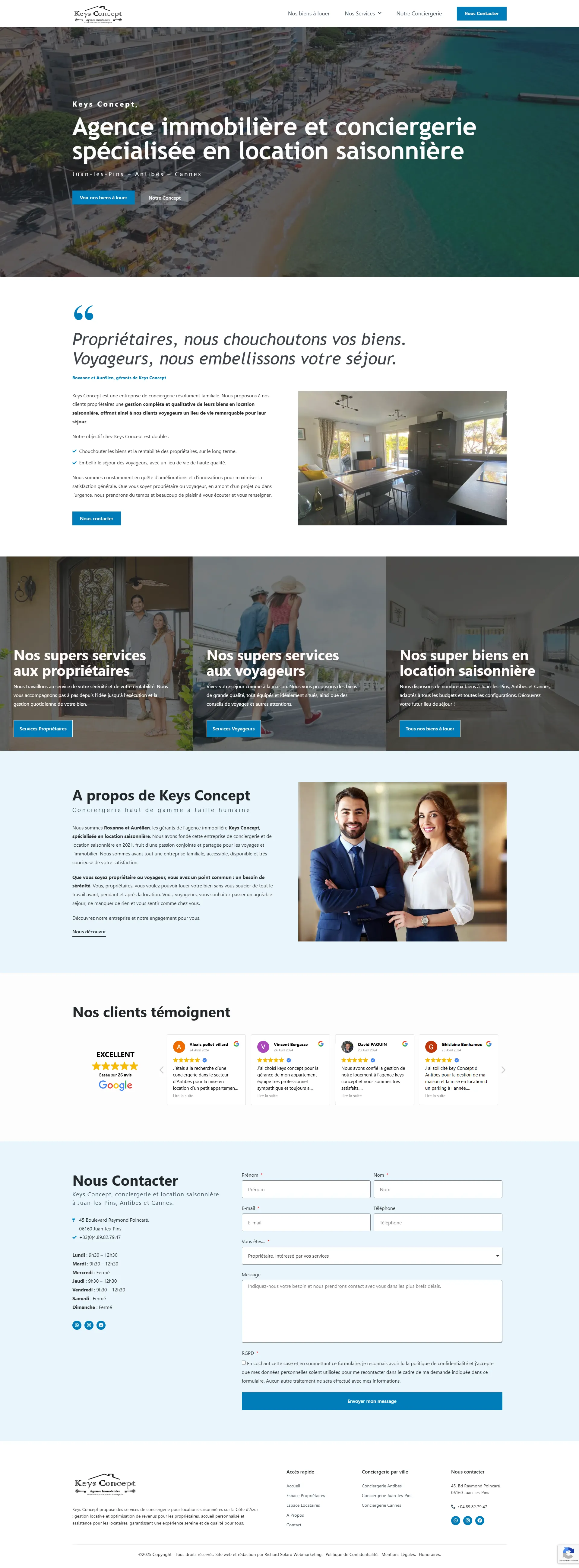 accueil keys concept refonte site web