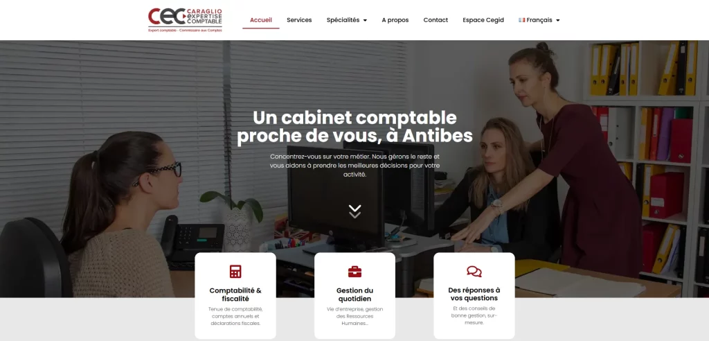 Création du Site Web de Caraglio Expertise Comptable